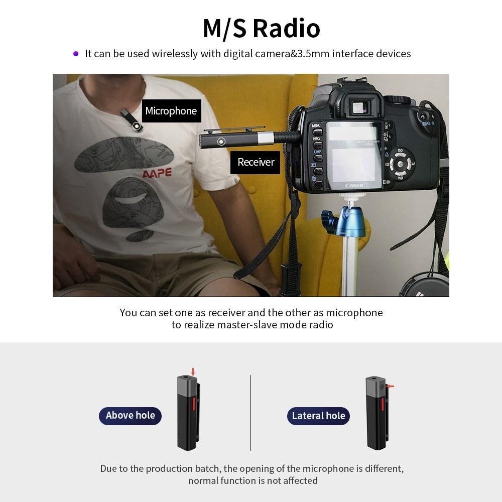 Wireless BT Microphone Headset Vlog Video Radio Device