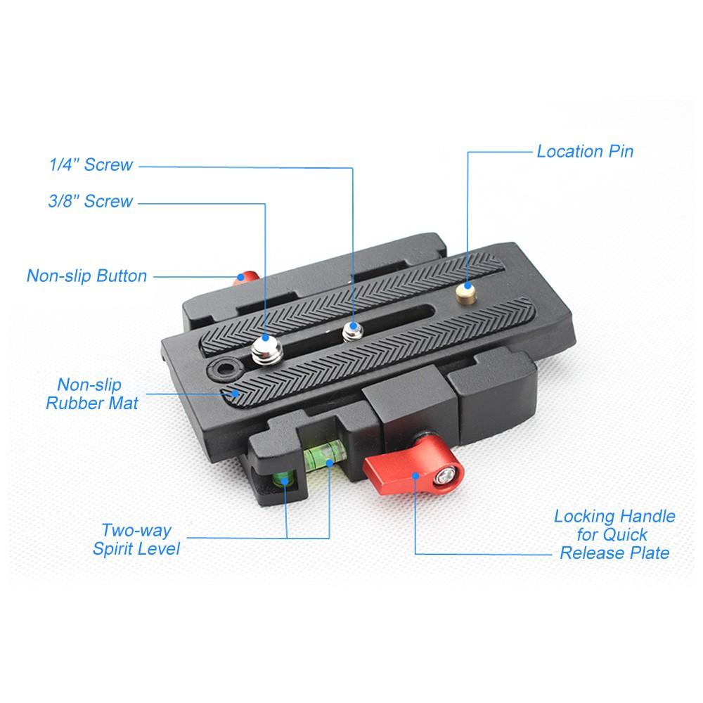 Quick Release Clamp Adapter + Plate P200 Compatible for Manfrotto 501 500AH 701HDV 503HDV Q5