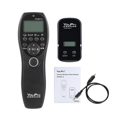 2.4G Wireless Remote Control LCD Timer Shutter Release Transmitter Receiver 32 Channels