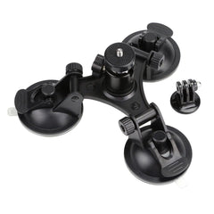 Sports Camera Triple Suction Cup Mount Sucker for GroPro Hero 5/4/3+/3 Yi with Tripod Adapter Action