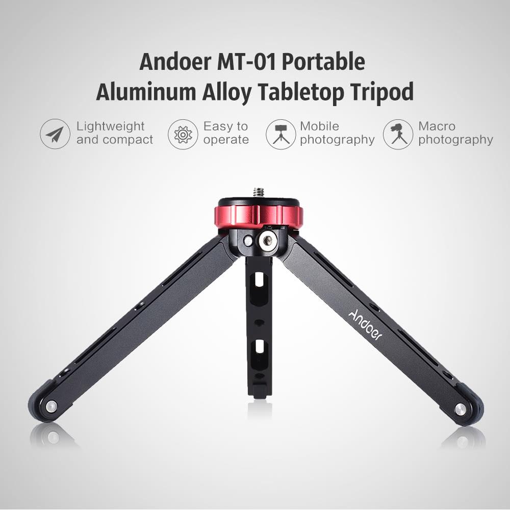 Portable Tabletop Tripod Mini Mobile/Camera Photography Bracket with 1/4" Screw Mount