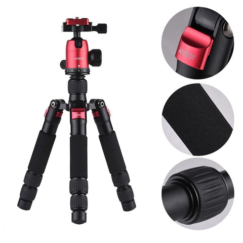 Mini Portable Desktop Tripod Stand Aluminum Alloy with Ball Head Quick Release Plate Carry Bag