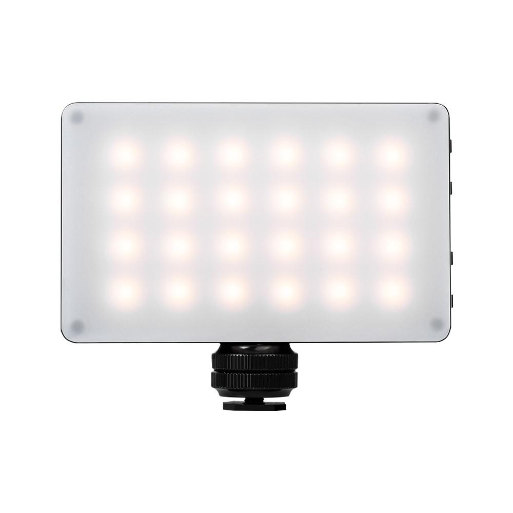 Portable LED Fill-in Video Light Lamp 24pcs Beads Adjustable Brightness with Display Screen Diffuser