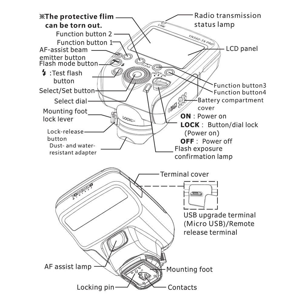 2.4G On-camera Flash Trigger Speedlite Wireless Transmitter with LCD Screen