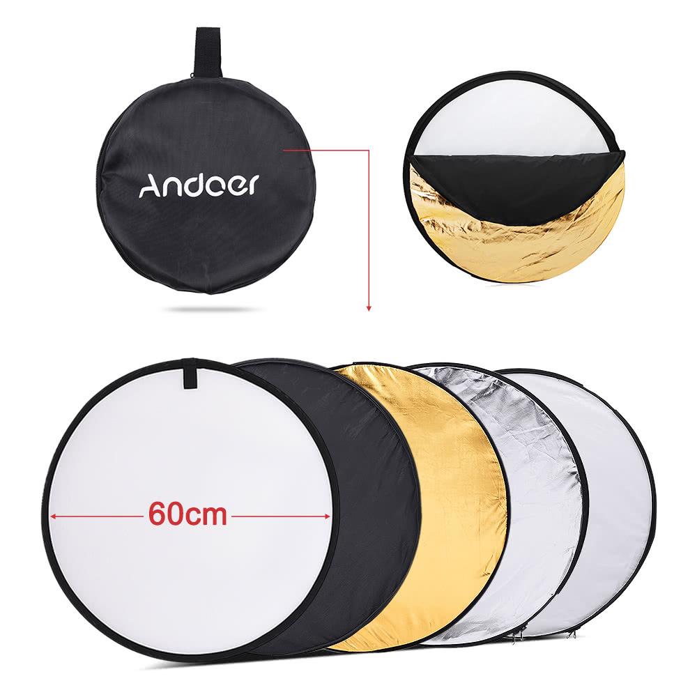 24" 60cm Disc 5 in 1 Multi Portable Collapsible Photography Studio Photo Light Reflector