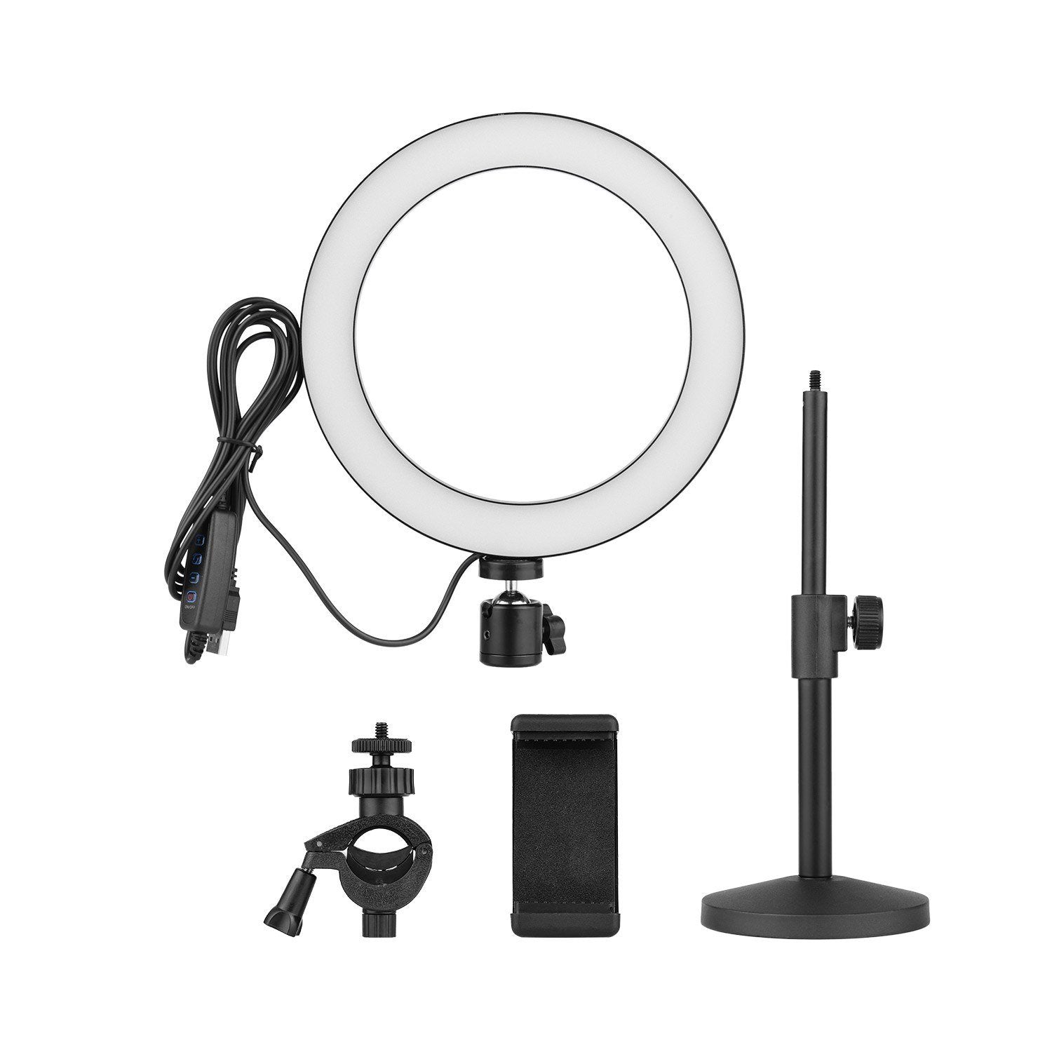 20cm Bi-color Dimmable Tabletop LED Ring Light Kit