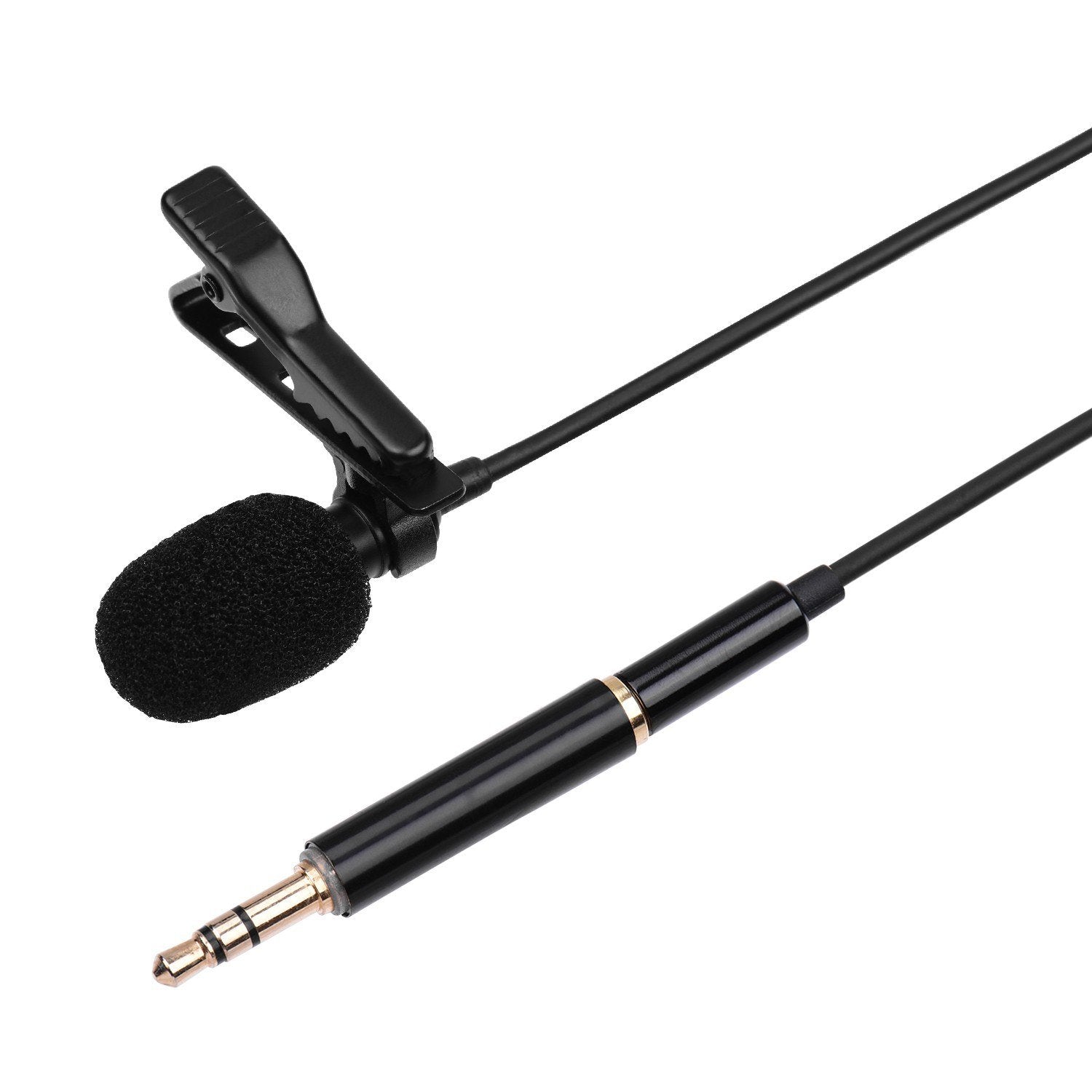 Omni-directional Condenser Lavalier Microphone with Foam Windshield 3.5mm TRRS 3.5mmTRS Adapter 3m Cable