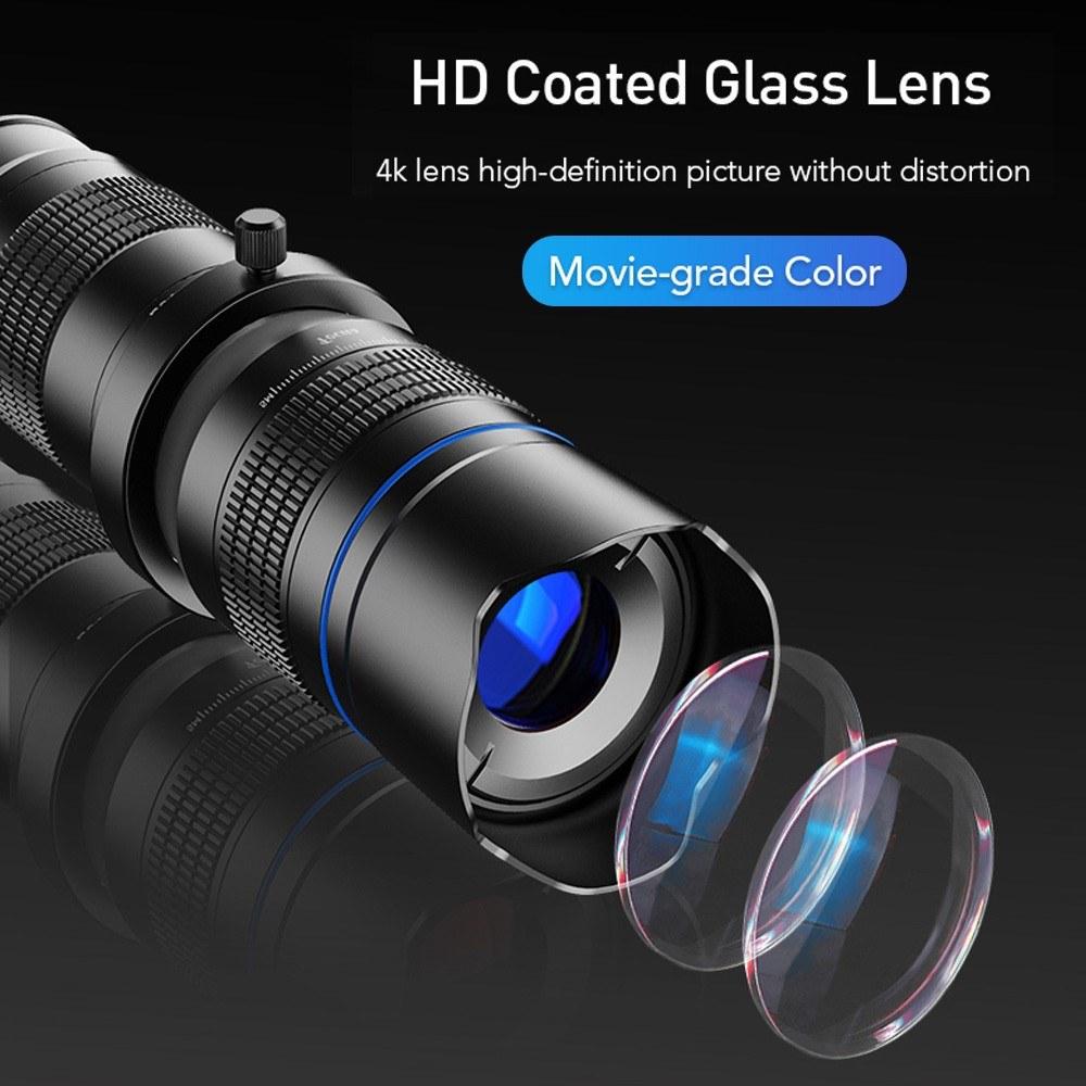 Metal HD 20-40X Zoom Single-tube Telescope External Dual Adjustment Monocular Phone Telephoto Lens