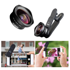 16mm Wide Lens + 12X Macro Set Clip-on Phone Camera 2 in 1