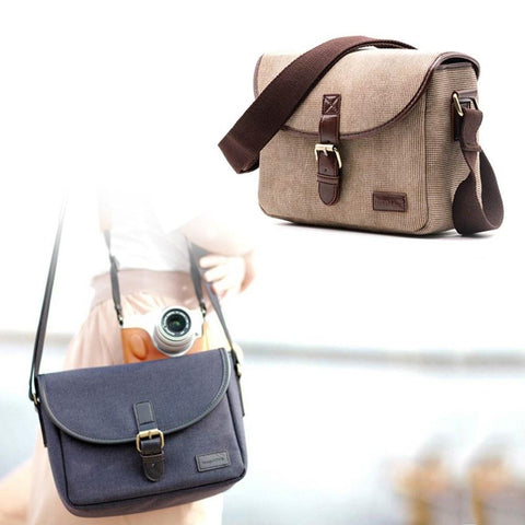 Camera Bag SLR/DSLR Gadget Stylish Retro Shoulder Carrying Photography Accessory Gear Case