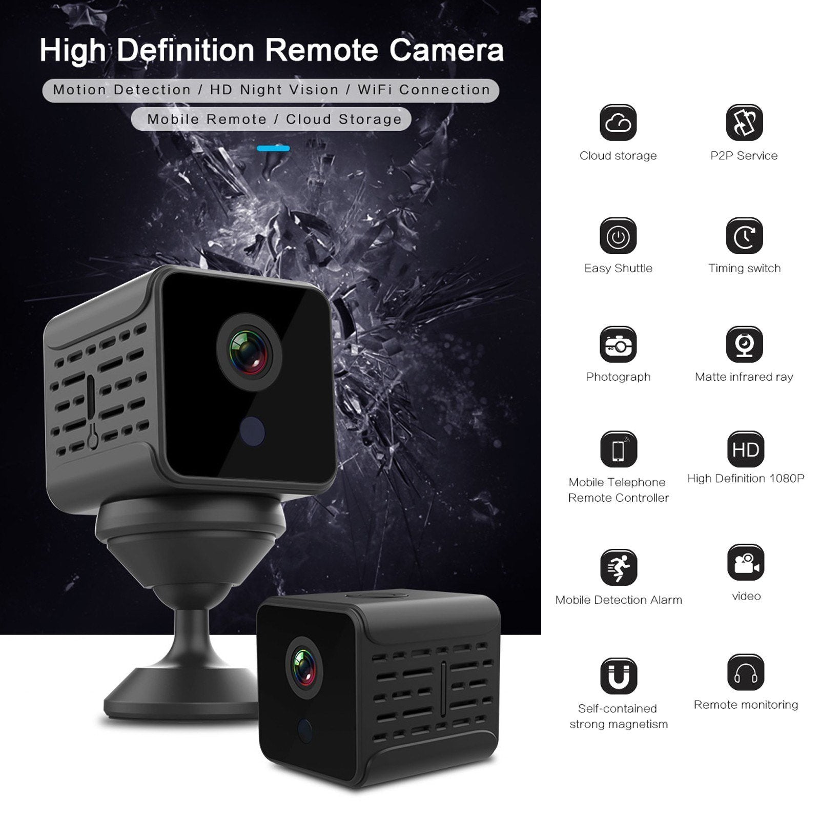 2MP 1080P High Definition Remote Camera Mini WiFi