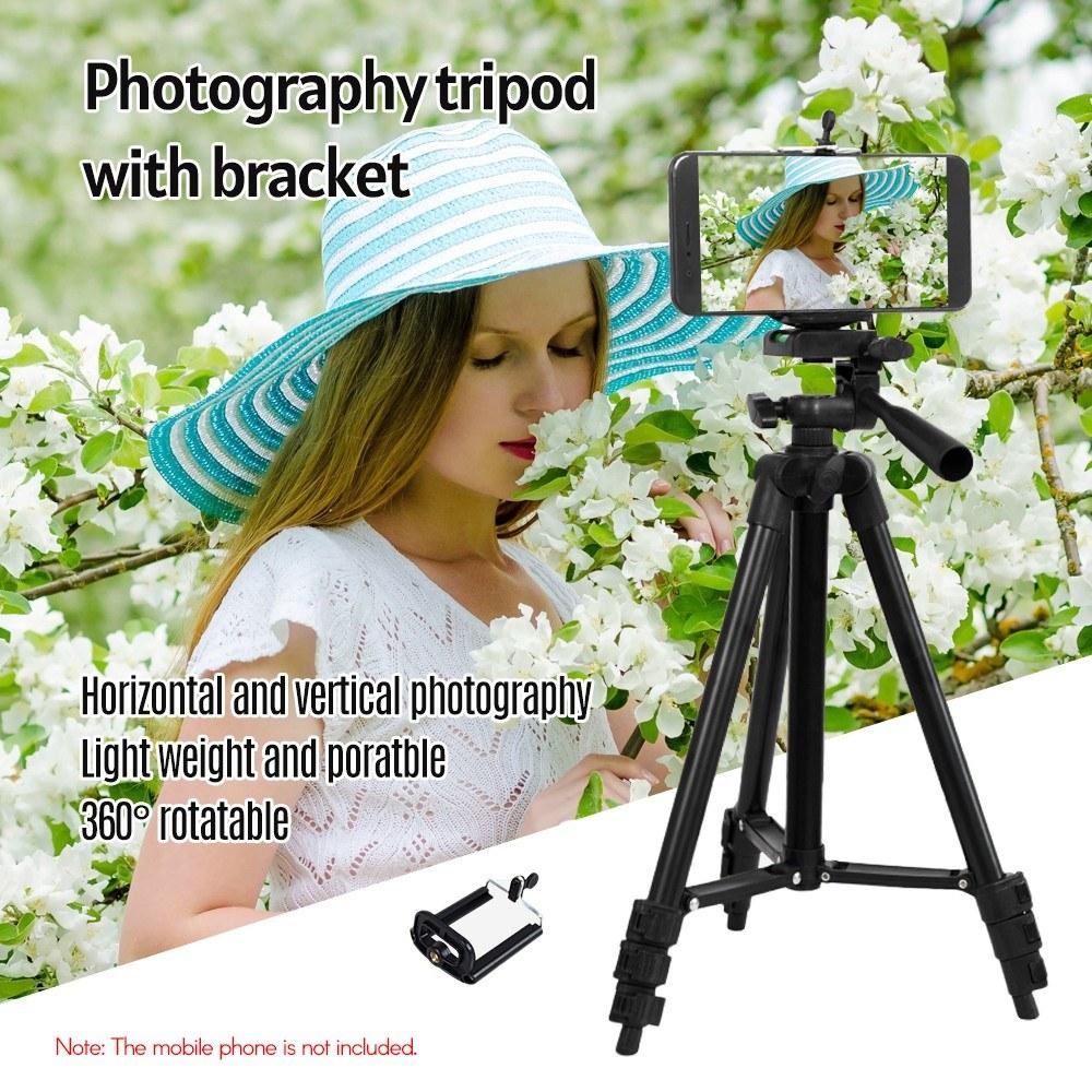 Lightweight Tripod Adjustable Selfie with Ball Head Quick Release Plate for Photography Live Streaming