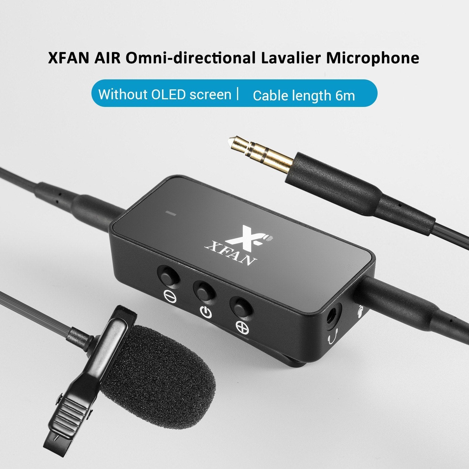 AIR Omni-directional Lavalier Microphone Clip-on Wired Condenser Mic Cable Length 6m