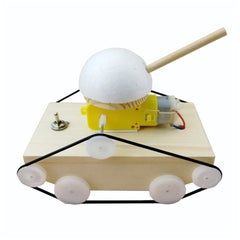 Wood Tank Building Kit 3D Assemble Wooden Car DIY Four-wheel-drive Model Material Set