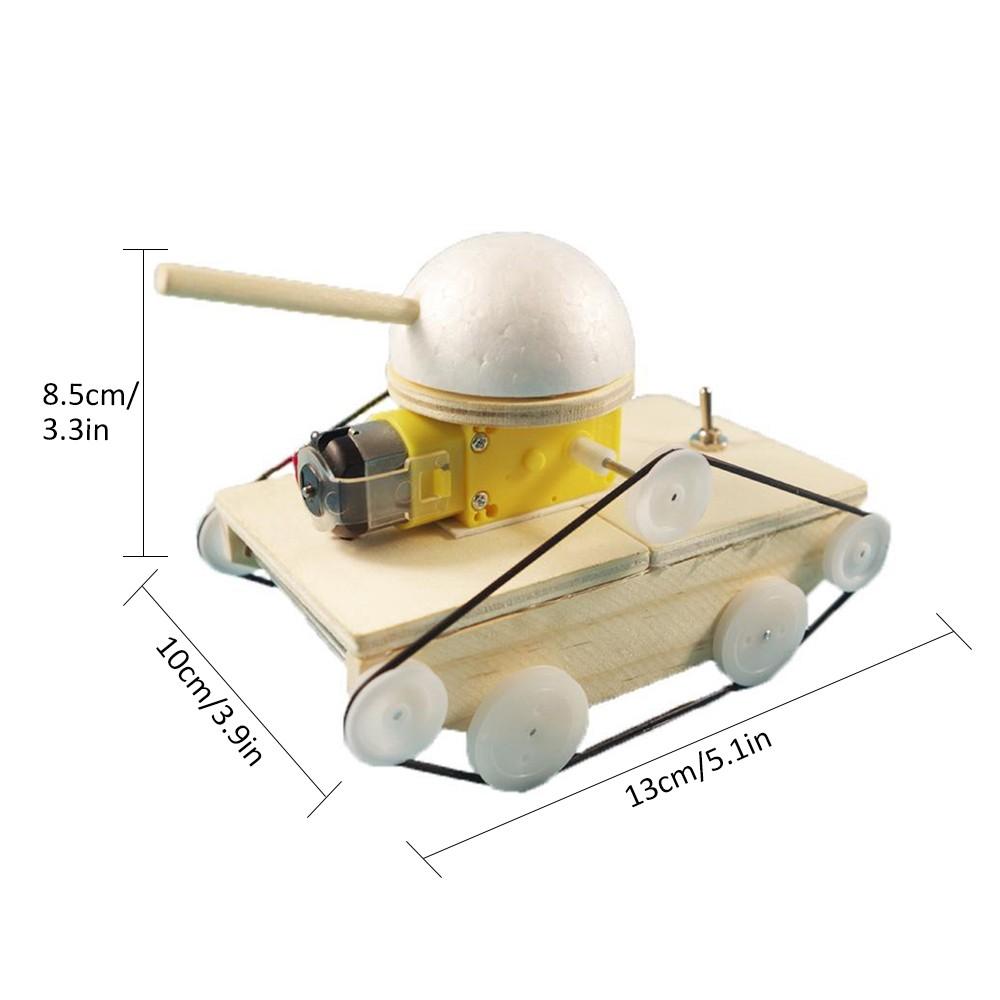 Wood Tank Building Kit 3D Assemble Wooden Car DIY Four-wheel-drive Model Material Set