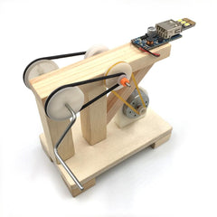 DIY Wood Hand Generator Building Kit Manual Model Material Set