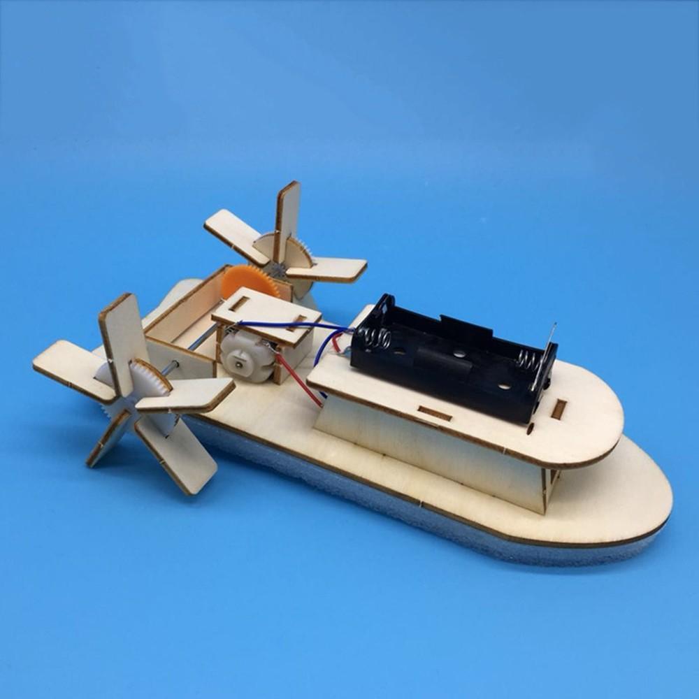 DIY Boat Model Material Set Wood Building Kit 3D Assemble Creative Educational Science Experiment