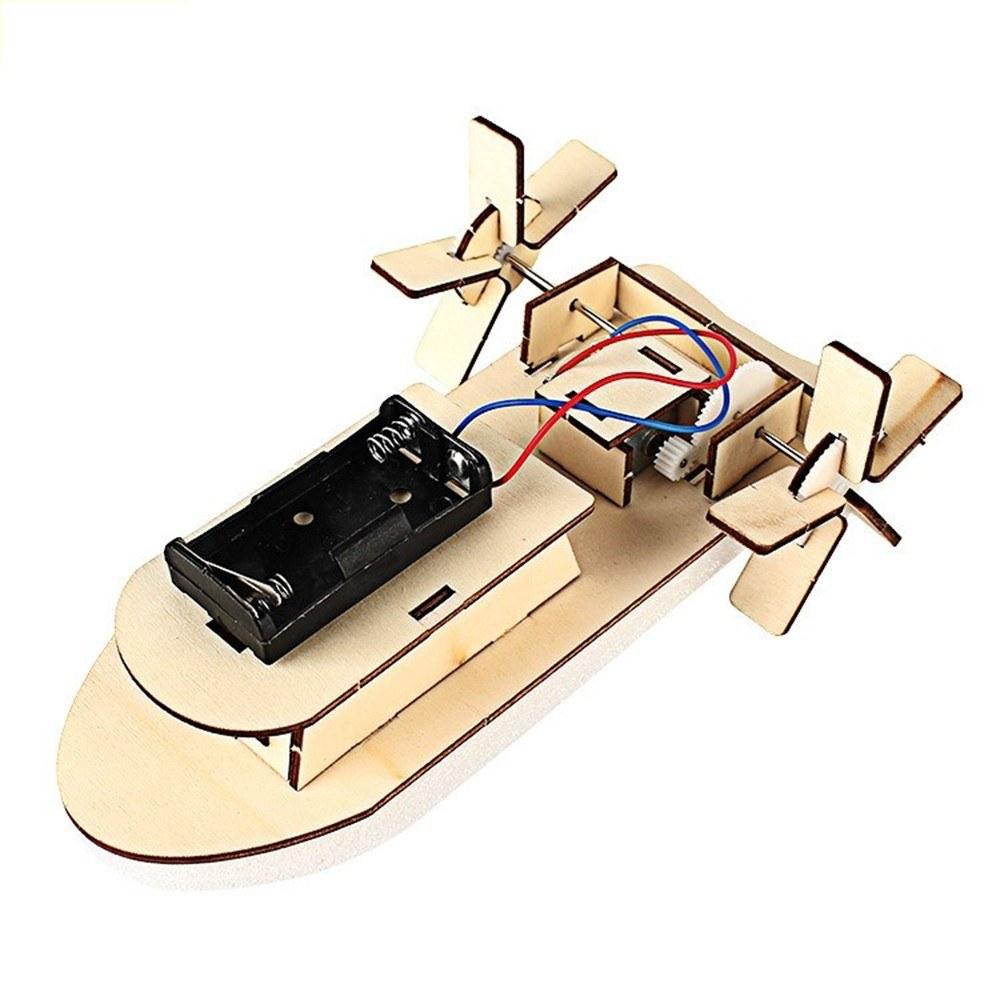 DIY Boat Model Material Set Wood Building Kit 3D Assemble Creative Educational Science Experiment