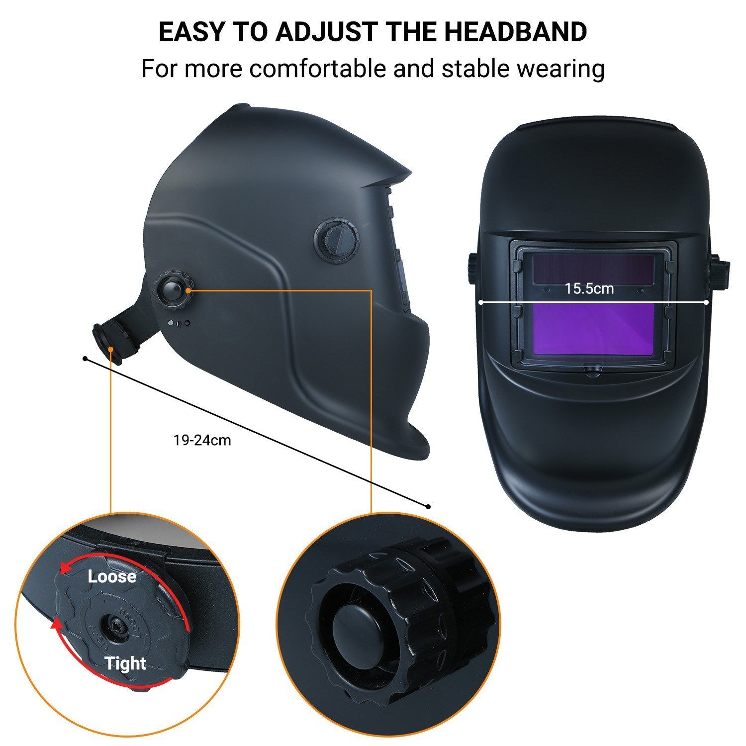 Welding Helmet Solar Powered Auto Darkening Protective Shield with Variable Shade from DIN9 to DIN13