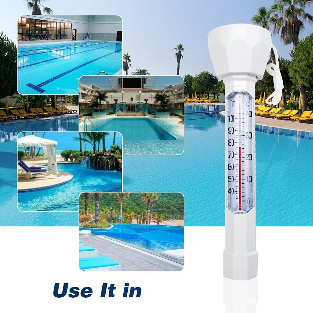 Swimming Pool Floating Thermometer Easily Readable Thermograph Water Temperature Testing Tool with String