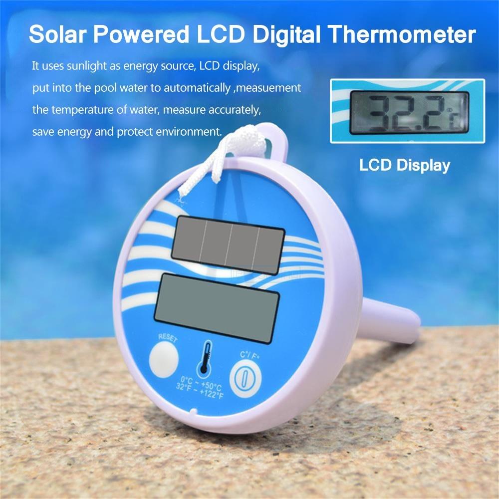 Solar Powered Digital Thermometer Wireless Pond Pool Floating LCD Display