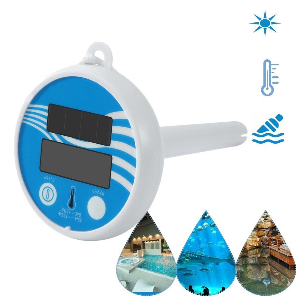 Solar Powered Digital Thermometer Wireless Pond Pool Floating LCD Display