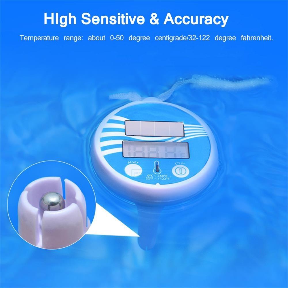 Solar Powered Digital Thermometer Wireless Pond Pool Floating LCD Display
