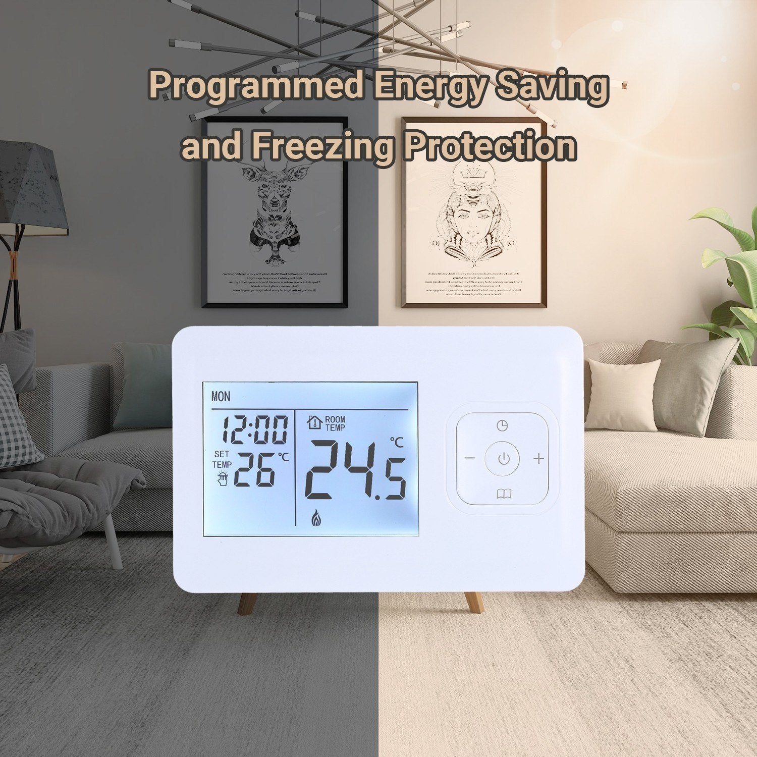 LCD Digital Heating Thermostat Programmable Wall-mounted Furnace Wifi