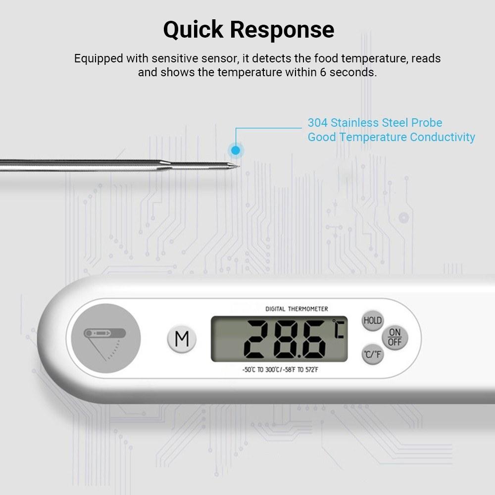 Digital Food Thermometer Instant Read Meat Probe Kitchen Cooking Temperature Tester for Milk Grill BBQ