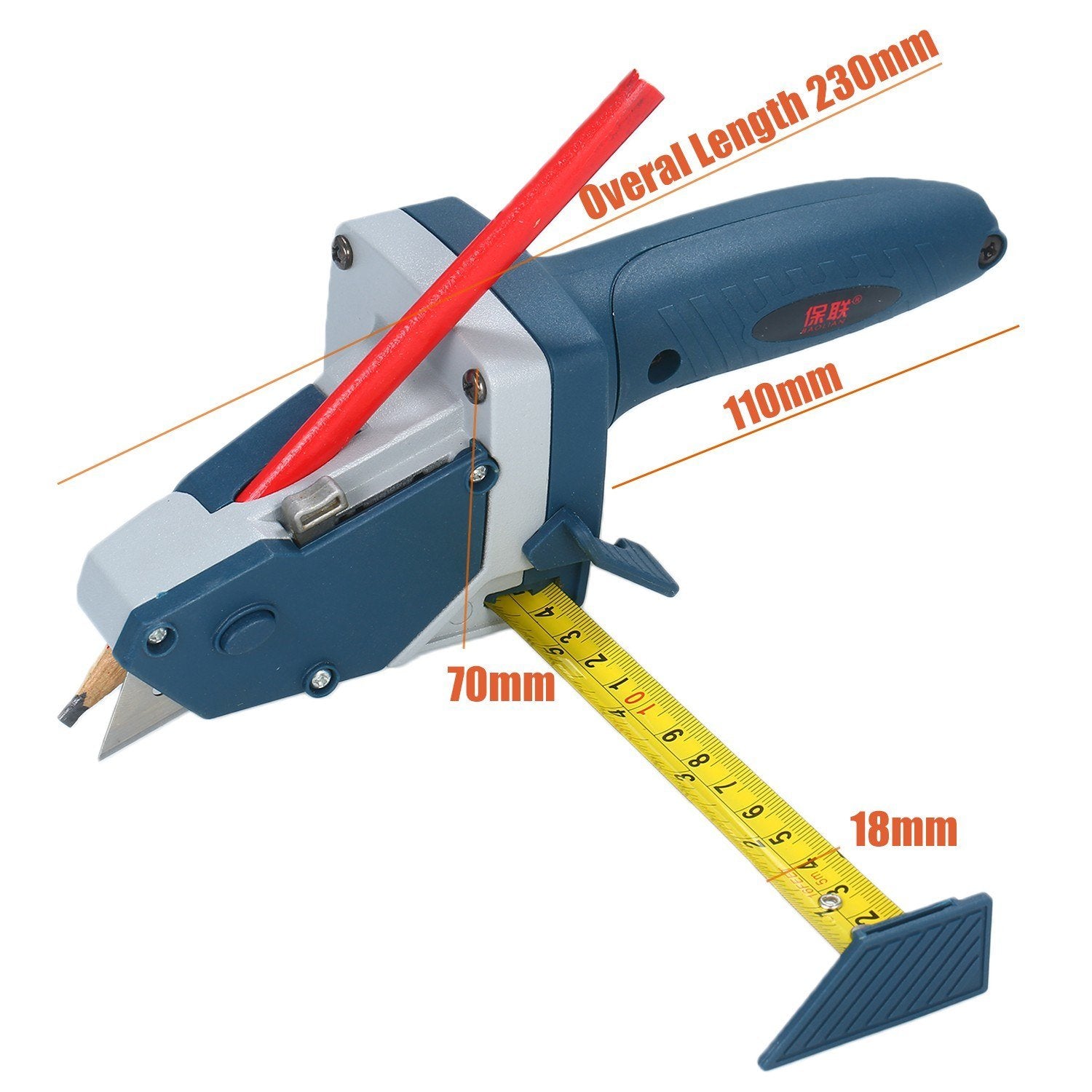 All-in-one Gypsum Board Cutting Tool with Measuring Tape and Utility Knife Mark Cut Drywall