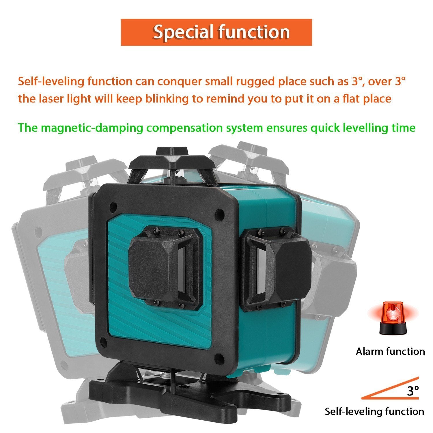 Multifunctional 4D 16 Lines Laser Level Tool Vertical Horizontal with Self-leveling Function