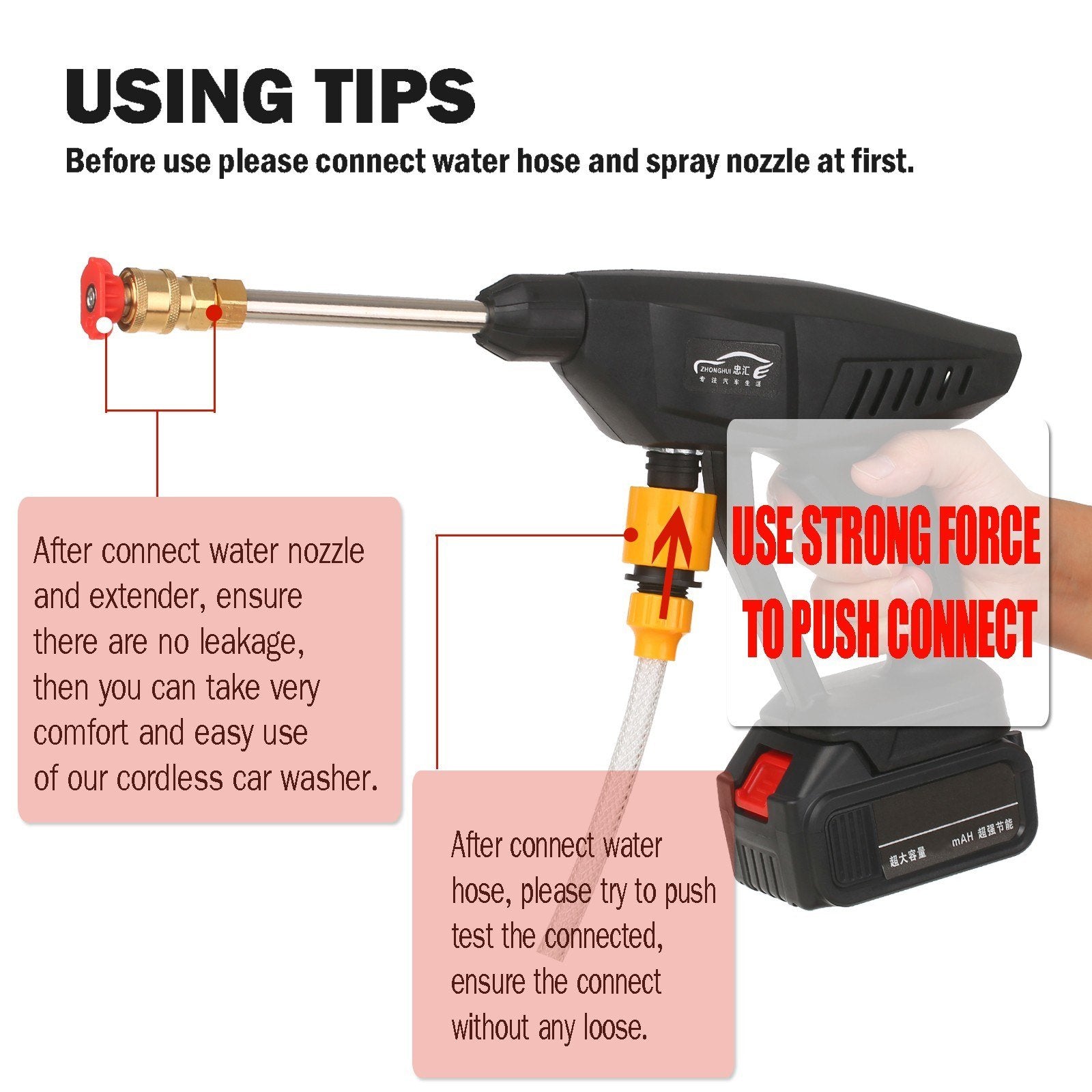 Portable High Pressure Washer Machine With Foam Generator Nozzle