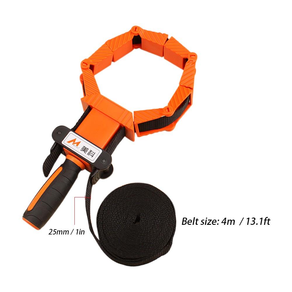 Woodworking Polygonal Angle Clamp with 13.1ft Thick Nylon Straps TPR No Slip Handle and Large Folding