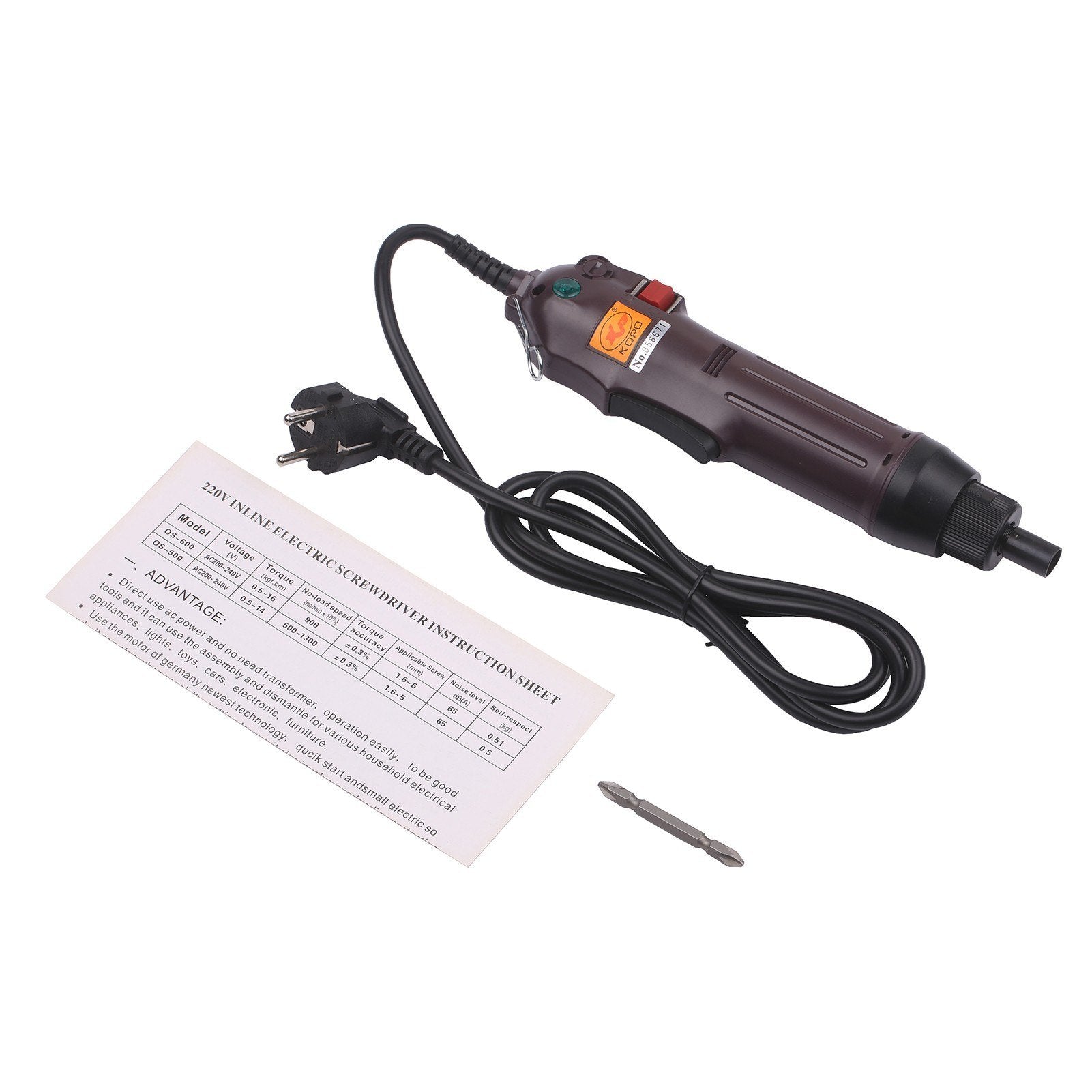 Industrial Electric Screwdriver 3.2Nm Adjustable Torque Electrical Corded Automatic Batch Power Tool 220V