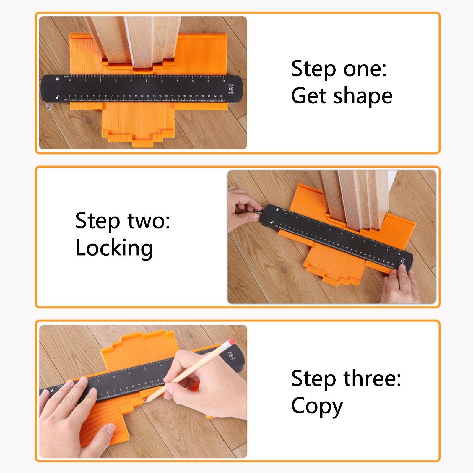 10 Inch Contour Gauge Profile Tool with Metal Lock Original Shape Copy Replicator for Working