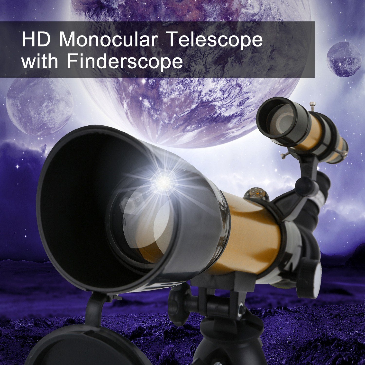 Astronomical Telescope 90X HD Monocular Refractor Spotting Scope for Star Gazing Bird Watching Camping