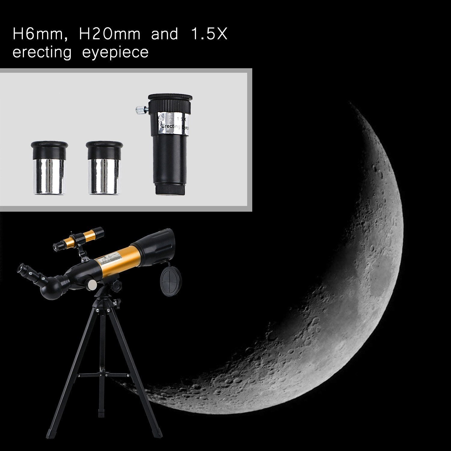 Astronomical Telescope 90X HD Monocular Refractor Spotting Scope for Star Gazing Bird Watching Camping