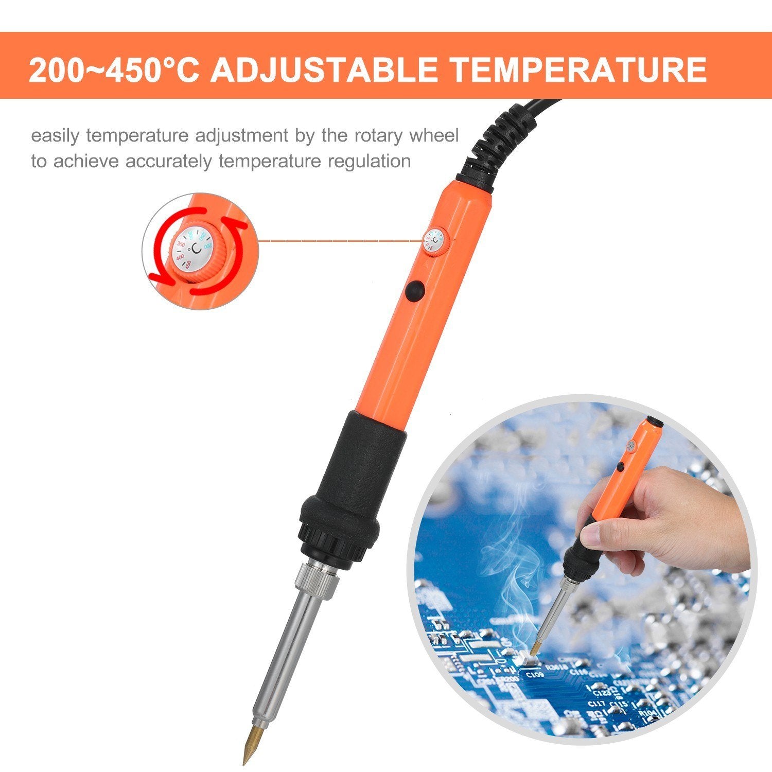 Electric Soldering Iron Kit Welding Adjustable Temperature 200~450°C