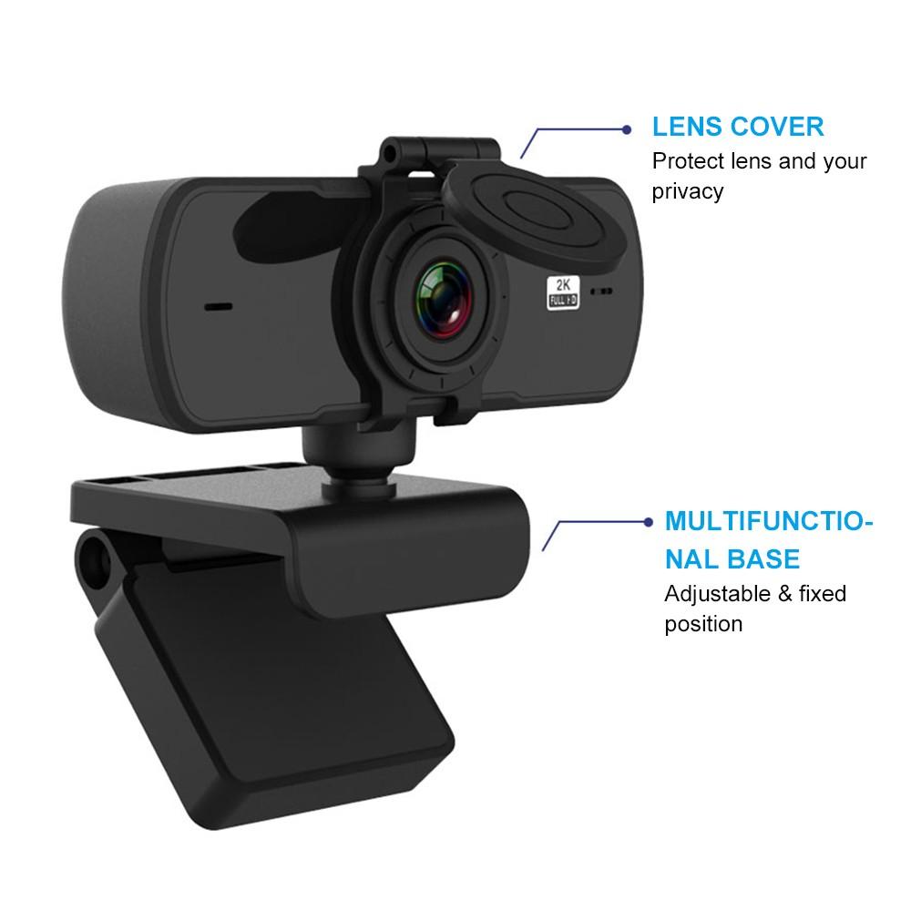 USB Webcam 2K High-definition Computer Camera Conference Cam with Microphone Driver