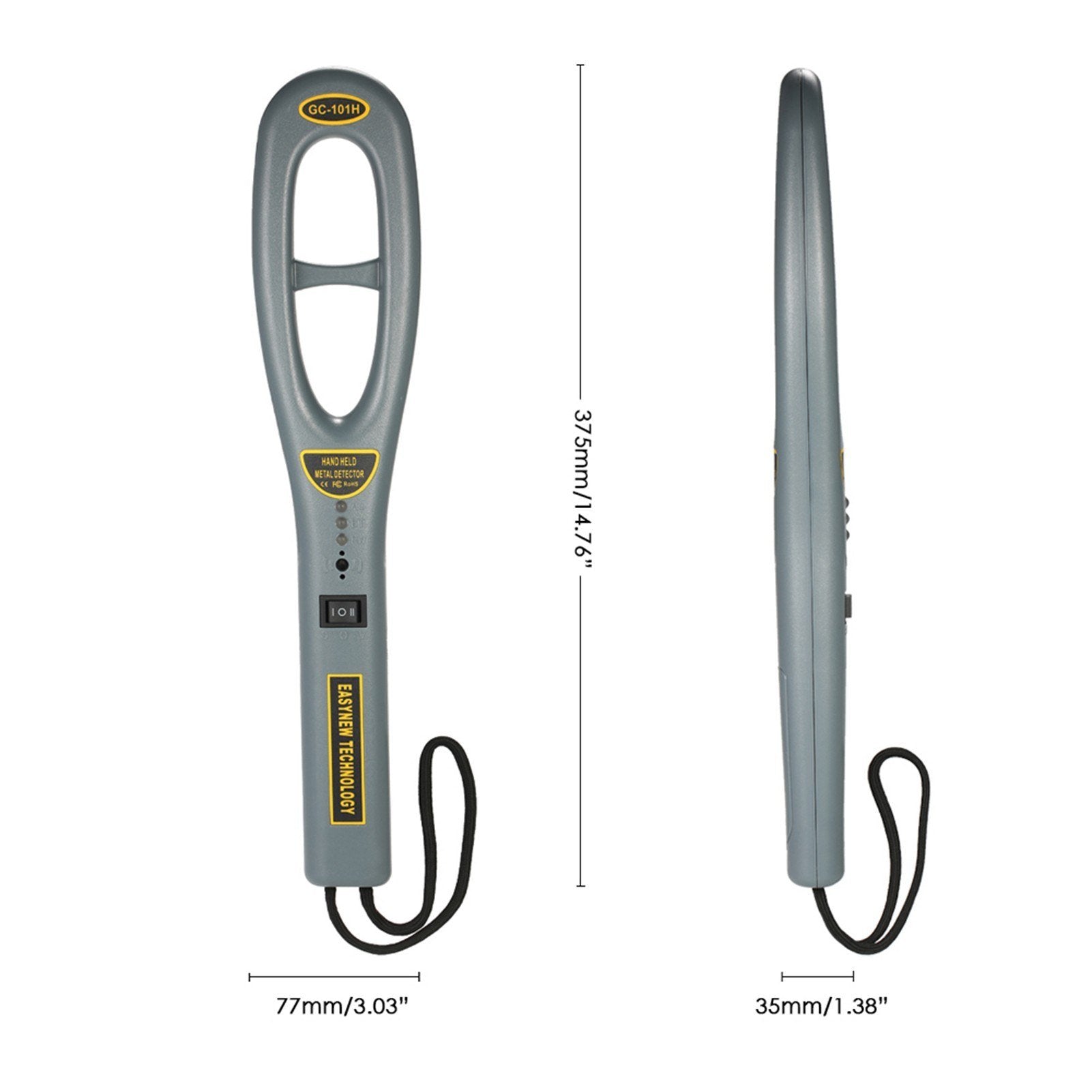 Portable Handheld Metal Detector High Sensitivity Safety Inspection With Buzzer Vibration for Security Check