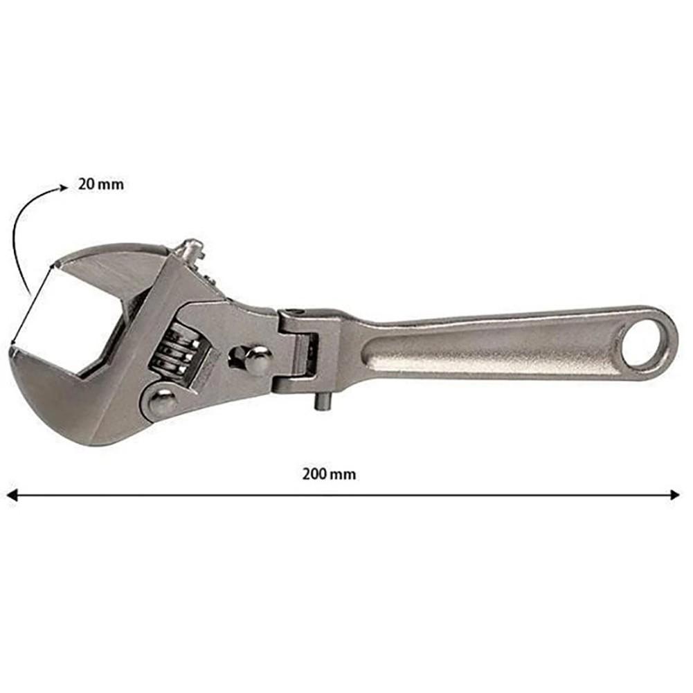 Adjustable Ratchet Wrench 180° Rotatable Folding Handle Spanner Hand Tool