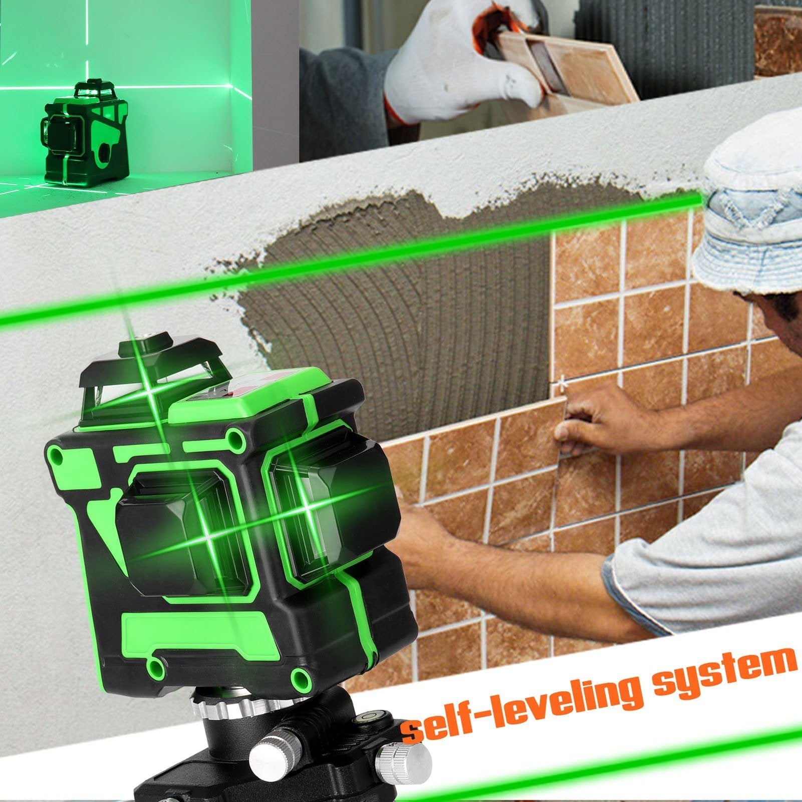 Multi-functional 3D 12 Lines Laser Level Tool Vertical Horizontal with Self-leveling Function