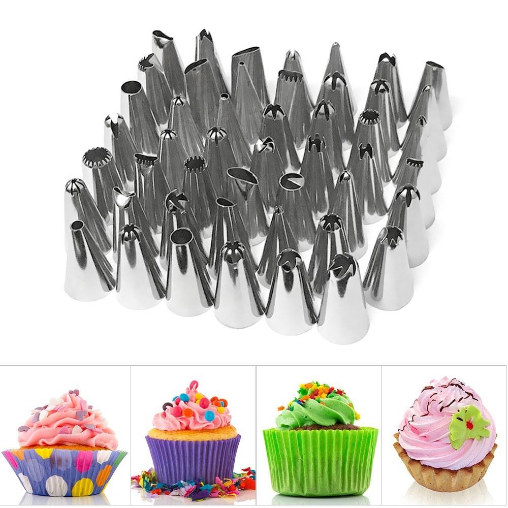 Cake Decor Stainless Steel Decorating Supplies Turntable 50PCS/Set DIY Cream Tools