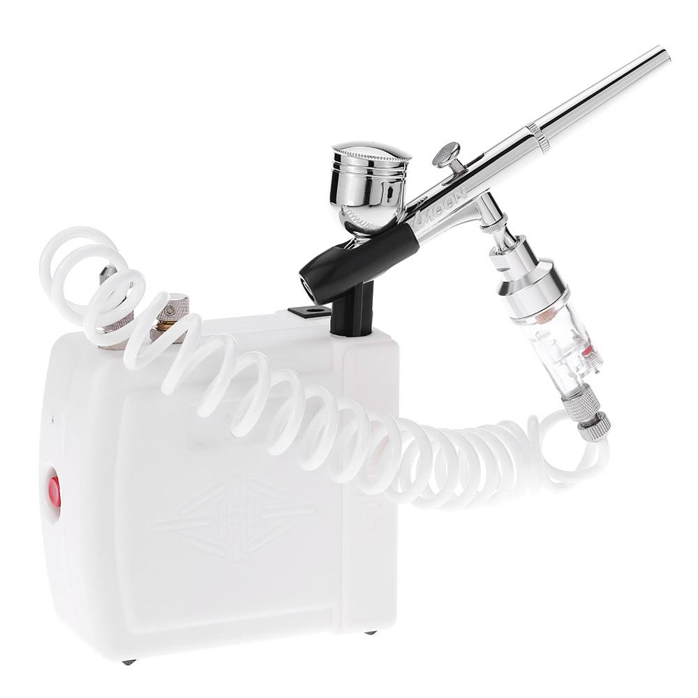 Professional Gravity Feed Dual Action Airbrush Air Compressor Kit for Art Painting Makeup Manicure