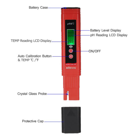 Professional & Power-saving pH-007 Pen-Type pH Meter High Precision with Automatic Temperature Compensation