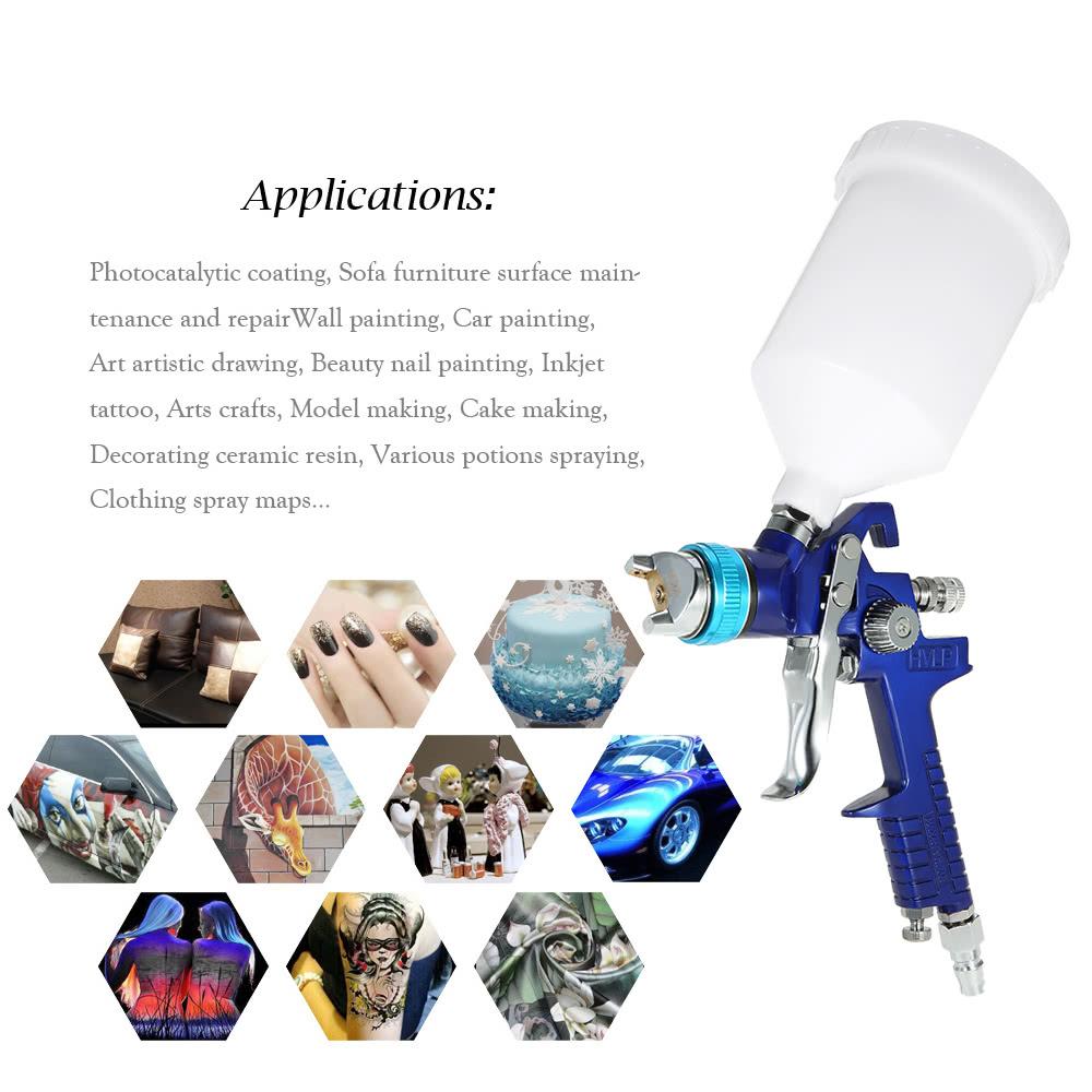 1.4mm Nozzle 600cc Professional Gravity Feed HVLP Paint Spray Gun