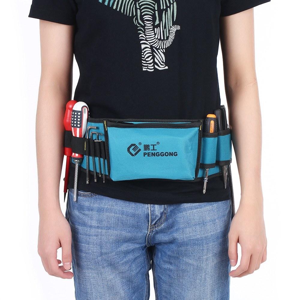 Multi-functional Waist Tool Bag Pockets Pouch Organizer Oxford Canvas Chisel Repairing with Belt