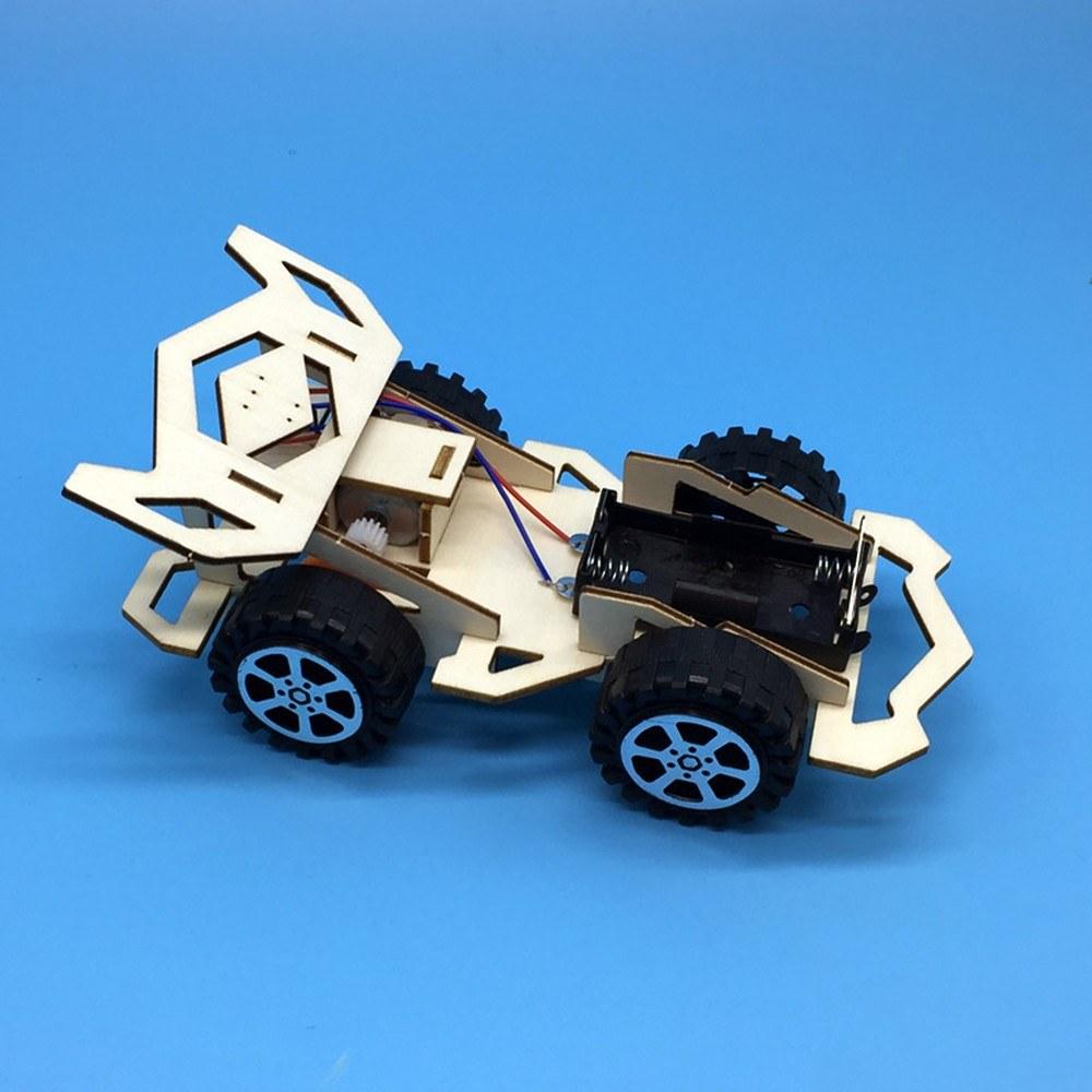 Wood Racing Car DIY Kit for Children Science and Technology Inventions Assembled Experiment Building