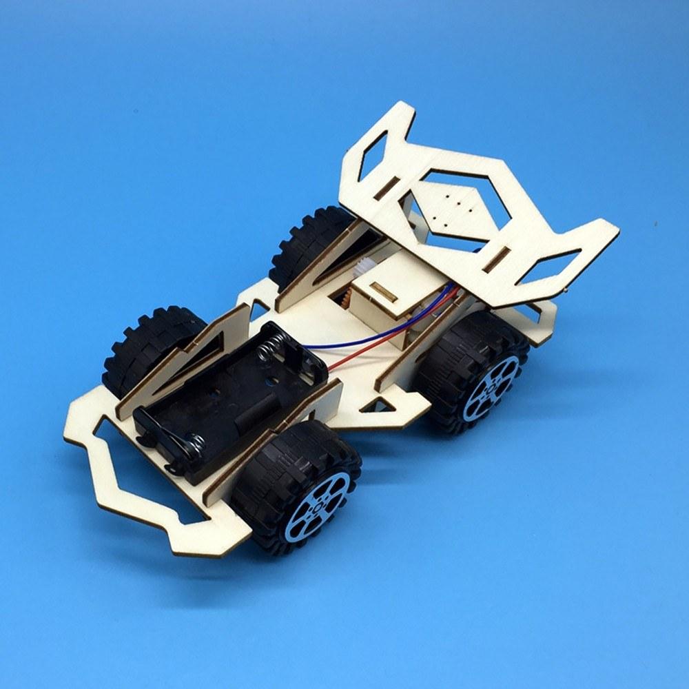 Wood Racing Car DIY Kit for Children Science and Technology Inventions Assembled Experiment Building