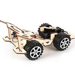 Wood Racing Car DIY Kit for Children Science and Technology Inventions Assembled Experiment Building